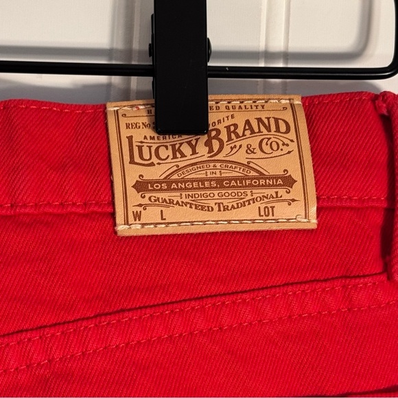 Lucky Brand High Waist Straight Crop Red 100% Cotton Denim Jeans Size 6/28 - Picture 8 of 14